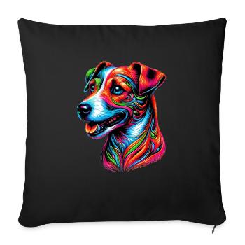 Jack Russell Terrier Hund - Sofakissenbezug 45 x 45 cm - Schwarz - Vorne