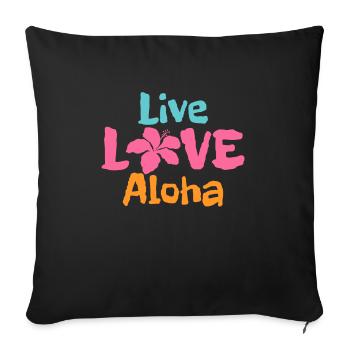 Hawaï Aloha Souvenir hawaïen - Housse de coussin décorative 45 x 45 cm - noir - Devant