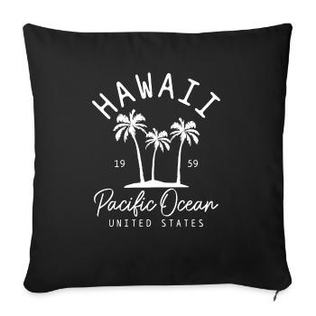 Hawaï Aloha Souvenir hawaïen - Housse de coussin décorative 45 x 45 cm - noir - Devant