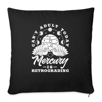 Retrograde planets Mercury Retrograde - Sofa pillowcase 17,3'' x 17,3'' (45 x 45 cm) - black - Front