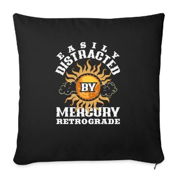 Retrograde planets Mercury Retrograde - Sofa pillowcase 17,3'' x 17,3'' (45 x 45 cm) - black - Front