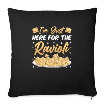 Pâtes raviolis italiens amusants - Housse de coussin décorative 45 x 45 cm - noir - Devant