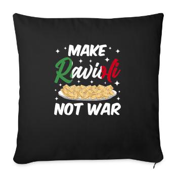Pâtes raviolis italiens amusants - Housse de coussin décorative 45 x 45 cm - noir - Devant