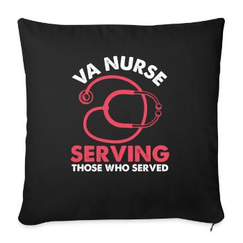 Infirmière VA au service de ceux qui ont servi les anciens combattants Soins infirmiers - Housse de coussin décorative 45 x 45 cm - noir - Devant
