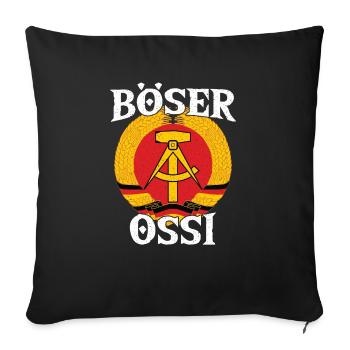 GDR Dicton, Allemand de l’Est, Bad Ossi - Housse de coussin décorative 45 x 45 cm - noir - Devant