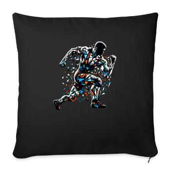 Polygon Art Wrestler Wrestling Wrestlers - Sofa pillowcase 17,3'' x 17,3'' (45 x 45 cm) - black - Front