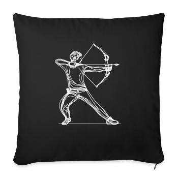 Line Art Archer Archery Bow And Arrow Archers - Sofa pillowcase 17,3'' x 17,3'' (45 x 45 cm) - black - Front