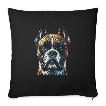 Polygon Art Boxer Chien Boxers - Housse de coussin décorative 45 x 45 cm - noir - Devant