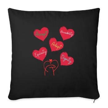 Teacher Valentine's Day Shirt Positive Affirmation - Sofa pillowcase 17,3'' x 17,3'' (45 x 45 cm) - black - Front
