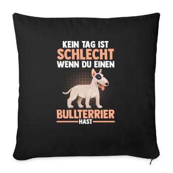Chien Bull Terrier - Housse de coussin décorative 45 x 45 cm - noir - Devant