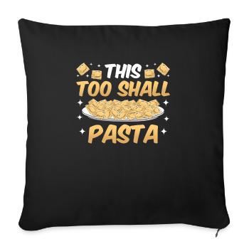 Pâtes raviolis italiennes drôles - Housse de coussin décorative 45 x 45 cm - noir - Devant