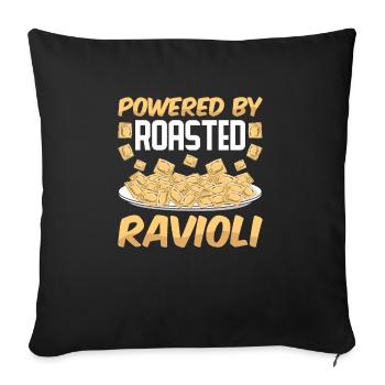 Pâtes raviolis italiennes drôles - Housse de coussin décorative 45 x 45 cm - noir - Devant