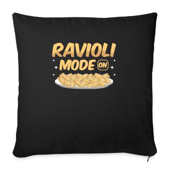 Pâtes raviolis italiennes drôles - Housse de coussin décorative 45 x 45 cm - noir - Devant