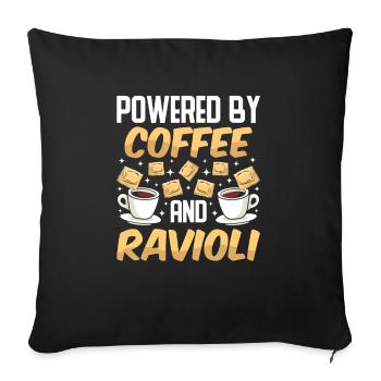 Pâtes raviolis italiennes drôles - Housse de coussin décorative 45 x 45 cm - noir - Devant