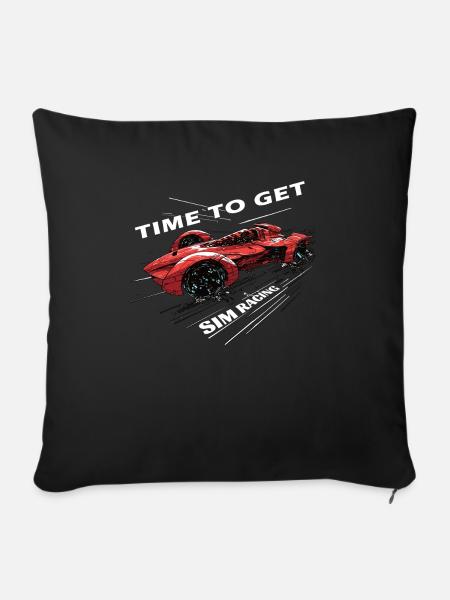 „zeit Für Sim Racing“ Sim Racer - Sofakissenbezug 45 x 45 cm - Schwarz