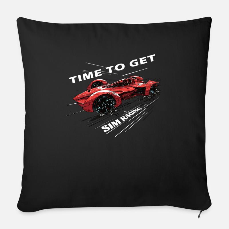 „zeit Für Sim Racing“ Sim Racer - Sofakissenbezug 45 x 45 cm - Schwarz