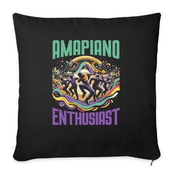 Amapiano South African Music Lover Afrobeat - Sofa pillowcase 17,3'' x 17,3'' (45 x 45 cm) - black - Front