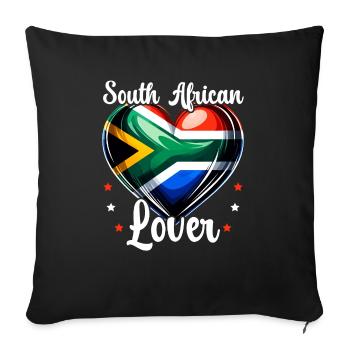Fierté de l’Afrique du Sud Johannesburg Drapeau sud-africain - Housse de coussin décorative 45 x 45 cm - noir - Devant