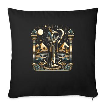 Thoth Ägyptische Mythologie Diety Ibis Altes Ägypten - Sofakissenbezug 45 x 45 cm - Schwarz - Vorne