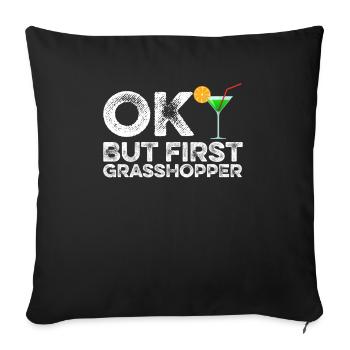OK Mais First Grasshopper Funny Mint Cocktail Wine - Housse de coussin décorative 45 x 45 cm - noir - Devant