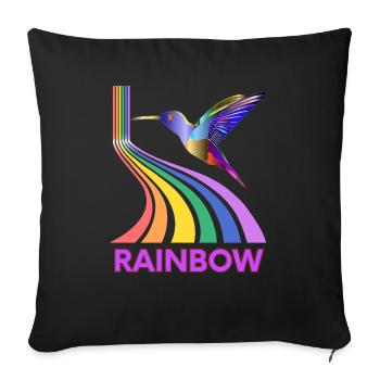 Rainbow - Sofa pillowcase 17,3'' x 17,3'' (45 x 45 cm) - black - Front