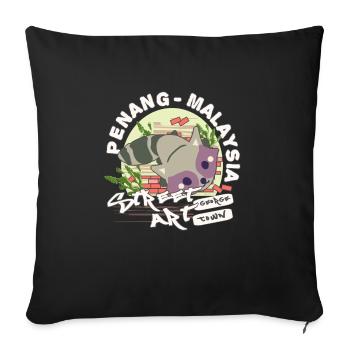Raccoon Graffiti - Sofa pillowcase 17,3'' x 17,3'' (45 x 45 cm) - black - Front