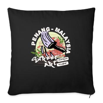 Paintings I Penang Street Art George Town - Sofa pillowcase 17,3'' x 17,3'' (45 x 45 cm) - black - Front