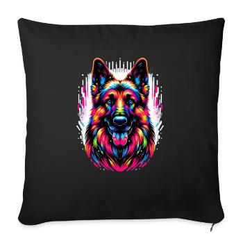 German Shepherd, German Shepherd - Sofa pillowcase 17,3'' x 17,3'' (45 x 45 cm) - black - Front