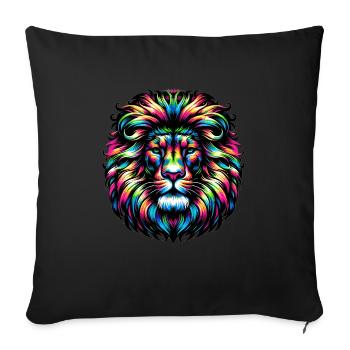 Löwe - Sofakissenbezug 45 x 45 cm - Schwarz - Vorne