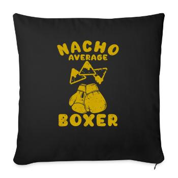 Boxeur Boxe Drôle Nacho Moyenne Cinco de Mayo - Housse de coussin décorative 45 x 45 cm - noir - Devant