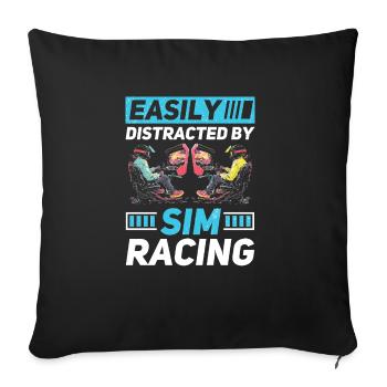 Simulator Cockpit Esports Sim Racing - Sofakissenbezug 45 x 45 cm - Schwarz - Vorne