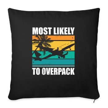 Most Likely To Overpack Matching Family Cruise - Sofa pillowcase 17,3'' x 17,3'' (45 x 45 cm) - black - Front