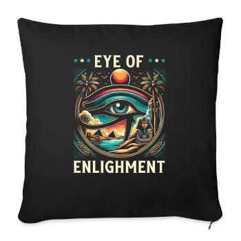 Oeil d’Horus Mythologie égyptienne Symbole ancien - Housse de coussin décorative 45 x 45 cm - noir - Devant