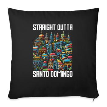 Santo Domingo Domincan Republic Reiseurlaub - Sofakissenbezug 45 x 45 cm - Schwarz - Vorne