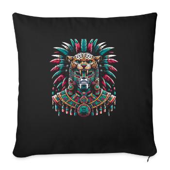 Aztec Jaguar Warrior Aztec Culture Indigenous - Sofa pillowcase 17,3'' x 17,3'' (45 x 45 cm) - black - Front