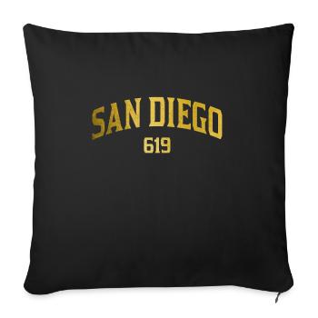 San Diego California Vintage Souvenir - Sofa pillowcase 17,3'' x 17,3'' (45 x 45 cm) - black - Front