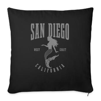 San Diego California Vintage Souvenir - Sofa pillowcase 17,3'' x 17,3'' (45 x 45 cm) - black - Front