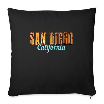 San Diego California Vintage Souvenir - Sofa pillowcase 17,3'' x 17,3'' (45 x 45 cm) - black - Front