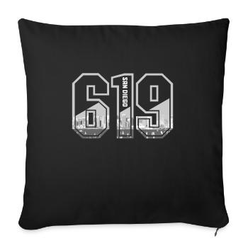 San Diego California Vintage Souvenir - Sofa pillowcase 17,3'' x 17,3'' (45 x 45 cm) - black - Front