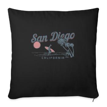 San Diego California Vintage Souvenir - Sofa pillowcase 17,3'' x 17,3'' (45 x 45 cm) - black - Front