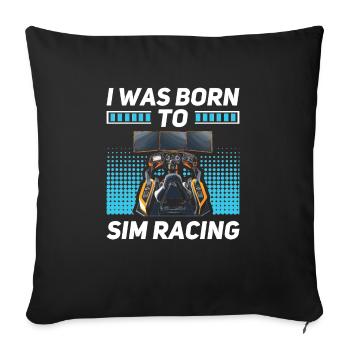 Simulator Cockpit Esports Sim Racing - Sofakissenbezug 45 x 45 cm - Schwarz - Vorne