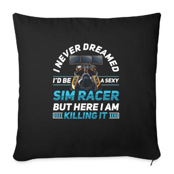 Simulator Cockpit Esports Sim Racing - Sofakissenbezug 45 x 45 cm - Schwarz - Vorne