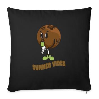 Coconut Lover Juice Beach Tropical Summer - Sofa pillowcase 17,3'' x 17,3'' (45 x 45 cm) - black - Front