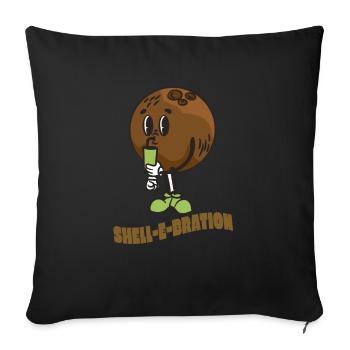 Jus d’amour de noix de plage été tropical - Housse de coussin décorative 45 x 45 cm - noir - Devant