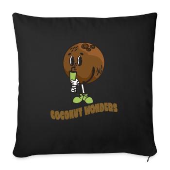 Coconut Lover Juice Beach Tropical Summer - Sofa pillowcase 17,3'' x 17,3'' (45 x 45 cm) - black - Front