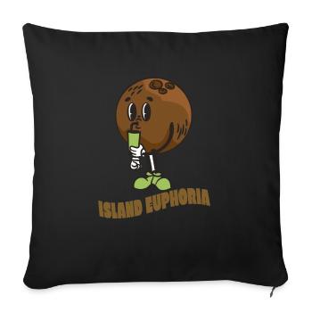 Coconut Lover Juice Beach Tropical Summer - Sofa pillowcase 17,3'' x 17,3'' (45 x 45 cm) - black - Front