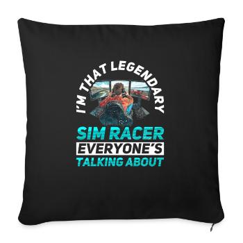Simulator Cockpit Esports Sim Racing - Sofakissenbezug 45 x 45 cm - Schwarz - Vorne