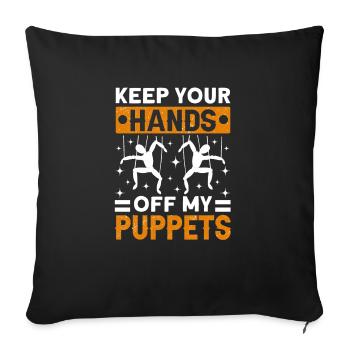 Marionnettiste, marionnettiste - Housse de coussin décorative 45 x 45 cm - noir - Devant