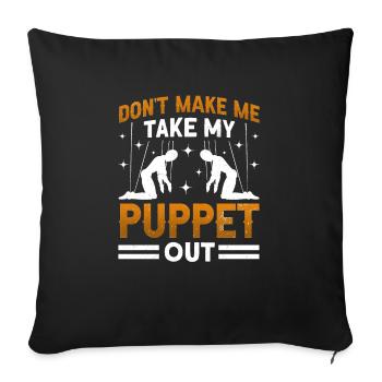 Marionnettiste, marionnettiste - Housse de coussin décorative 45 x 45 cm - noir - Devant