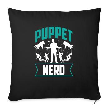 Marionnettiste, marionnettiste - Housse de coussin décorative 45 x 45 cm - noir - Devant